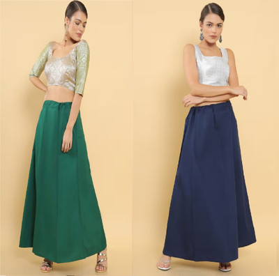 Lootnixx SP_Navy Blue + Green petticoat Combo For women XL Pure Cotton Petticoat(XL)