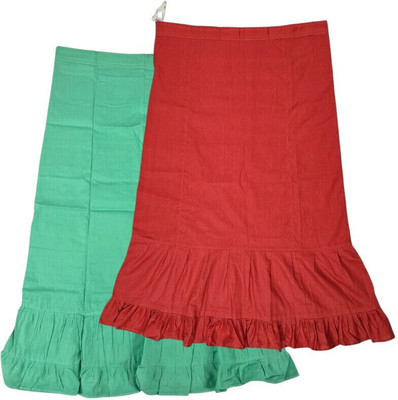 Belizzi Paridhan Medium Spring Green & Dark Orange Combo Pure Cotton Petticoat(XXL)