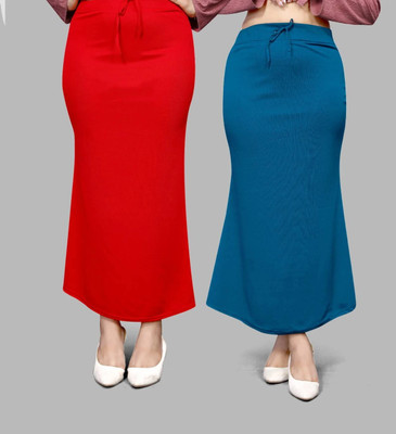 VIDHATA FASHION Fish Cut Petticoat/Peticot Saree Shape Wear Red and Blue Lycra Blend Petticoat(XXL)
