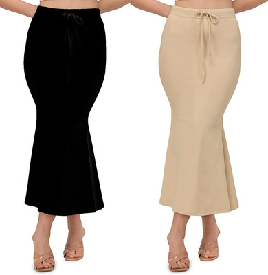 ALYNE BLACK-COMBO-FISHCUT-BEIGE-BLACK Lycra Blend Petticoat(L)