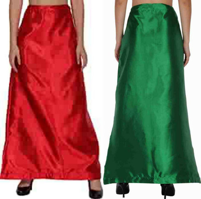 KAVYA DESIGNERS COMBO SATIN PETTICOAT ST35 Pure Satin Petticoat(Free)