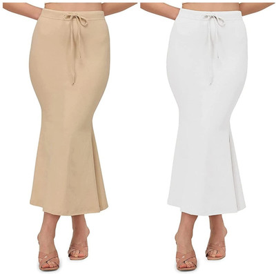 HOC SW-CREAM & WHITE Lycra Blend Petticoat(M)