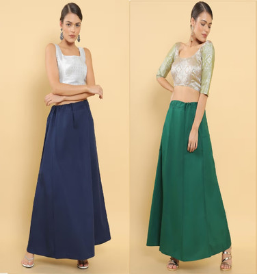 Lootnixx SP_ Green+Navy Blue petticoat Combo For women XXL Pure Cotton Petticoat(XXL)