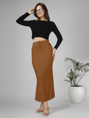 NEXSUS APPARELS BROWN Lycra Blend Petticoat(L)