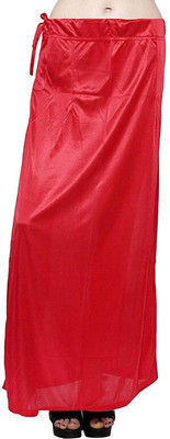ZishanFab Women Satin Silk Petticoat Inskirt Saree Petticoats Underskirt Red Satin Blend Petticoat(L)