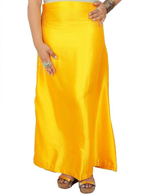 KAVYA DESIGNERS Yellow Satin Petticoat K10 Pure Silk, Pure Satin Petticoat(Free)