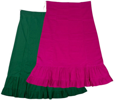 Belizs Green & Violate Red Combo Pure Cotton Petticoat(XL)