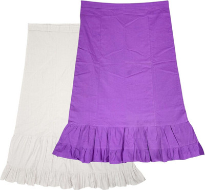 Belizs White & Deep Lavender Combo Pure Cotton Petticoat(XXL)