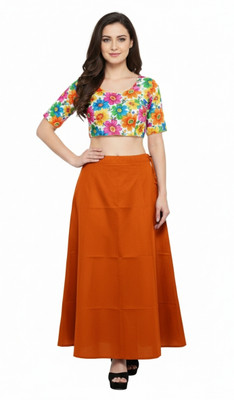 SANIGOLD Saffron Orange Pure Cotton Petticoat(XL)