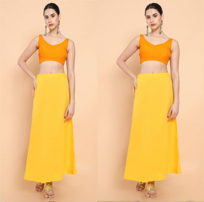 Lootnixx SP_Yellow + Yellow petticoat Combo For women Large Pure Cotton Petticoat(Large)