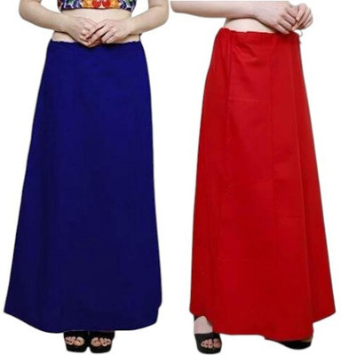 manidhari fab tex Petticoat combo 2_Dark Blue, red Cotton Linen Blend Petticoat(Free)