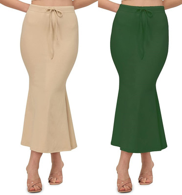 ALYNE BEIGE-COMBO-FISHCUT-GREEN-BEIGE Lycra Blend Petticoat(L)