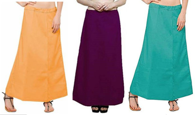 Gugaliya GOLDEN YELLOW RAMA JAMUNI Pure Cotton Petticoat(Medium)