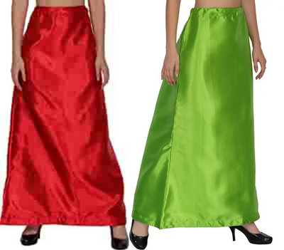 KAVYA DESIGNERS COMBO SATIN PETTICOAT ST46 Pure Satin Petticoat(Free)