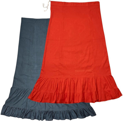 Belizs Black & Lava Red Combo Pure Cotton Petticoat(XL)