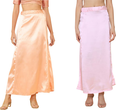 Lootnixx SATIN_SP_LIGHT_PEACH+LIGHT_PINK Petticoat Combo For women Free Pure Satin Petticoat(Free)