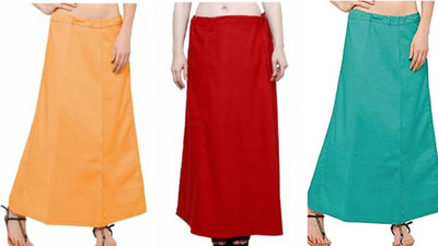 Gugaliya GOLDEN YELLOW RAMA RED Pure Cotton Petticoat(Medium)