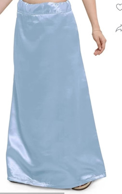 RSH FASHION Sky blue satin petticoat Satin Blend Petticoat(Free)