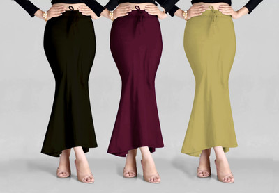 VIDRIVA EXPORT Peticoat Black,Purple,Beige Lycra Blend Petticoat(L)