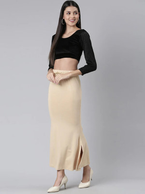 DRESQUE STORE Stylish Flare Saree Shapewear Beige (XXL) Lycra Blend Petticoat(XXL)