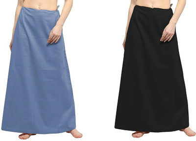 JTGEnteprises Combo Of 2 Light Grey and Bright Black Stylish Small SIZE Special Interlocking Pure Cotton Petticoat(Small)