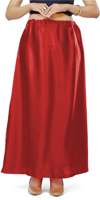 SPRY WORLD PTT-Red Maroon Pure Satin Petticoat(Free)