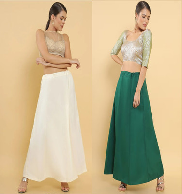 Lootnixx SP_ Green+Cream petticoat Combo For women XXL Pure Cotton Petticoat(XXL)