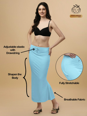 Shayonam and Shayonam Fishcut Saree Shapewear Sky Blue Lycra Bland Petticoat Lycra Blend Petticoat(L)