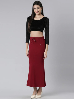 DRESQUE STORE Stylish Flare Saree Shapewear Maroon (M) Lycra Blend Petticoat(M)