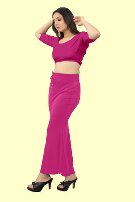 KERMIT TAX_FishCut_Pink_L_Saree Shapewear shapewear petticoat For saree Lycra Blend Petticoat(L)