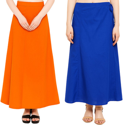 IGNOTO FKD_PTCT-ORNG_RYL.BLU Cotton Blend Petticoat(Free)