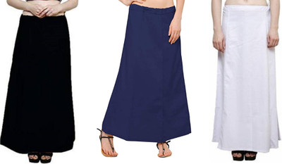 Gugaliya BLACK WHITE GERMA BLUE Pure Cotton Petticoat(Medium)