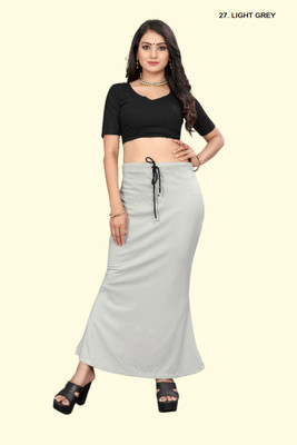 Leeza Store LZSHPWR-LIGTHGREY-M Lycra Blend Petticoat(M)