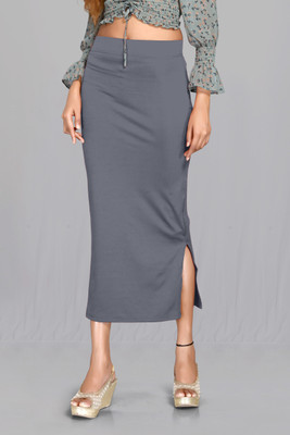BADGERW INSOME Women`s Comfy Saree Shapewear Dark Grey (L) Nylon Blend Petticoat(L)