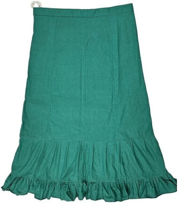 Belizs Light Pine Green Pure Cotton Petticoat(XL)