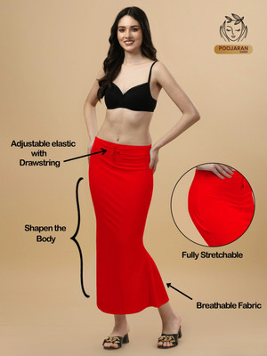 Shayonam and Shayonam Fishcut Saree Shapewear Red Lycra Bland Petticoat Lycra Blend Petticoat(XL)