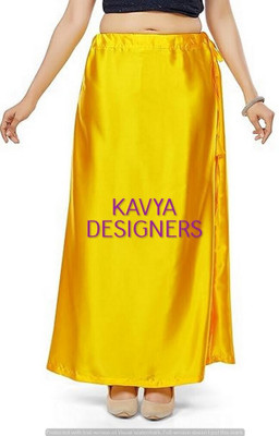 Aarvi styles LADOO YELLOW JN COLOURPETTICOAT40 Pure Satin Petticoat(Free)
