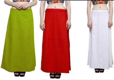 AARTIGARMENTS Green,Red,White Women Pure Cotton Petticoat(Free)