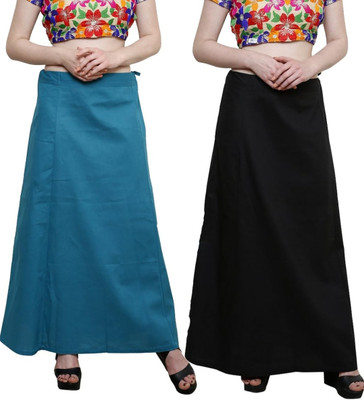 Maa sharda garments Teal and black petticoat Cotton Blend Petticoat(Free)