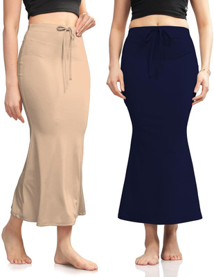 VIDHATA FASHION Cream & Blue Lycra Blend Silhouette Shapewear Fishcut Slim Fitting Petticoat Lycra Blend Petticoat(XXL)
