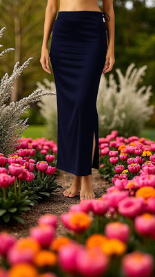The Stanch Shapeware Navy MT0072 Lycra Blend Petticoat(XXL)
