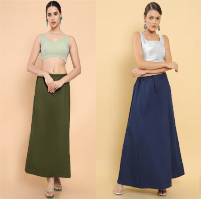Lootnixx SP_Navy Blue + Army Green petticoat Combo For women 3XL Pure Cotton Petticoat(3XL)