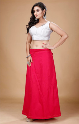 Maa sharda garments Red Petticoat Cotton Blend Petticoat(Free)