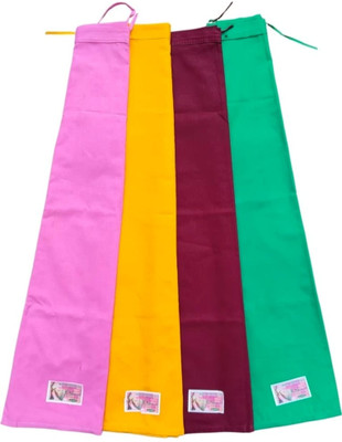 ChetnaCreation RAMAGOLDENMARRONBPINK Pure Cotton Petticoat(Medium)