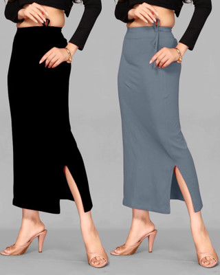 DRESQUE STORE Slim Saree shapewear Combo Black & Grey (S) Lycra Blend Petticoat(S)