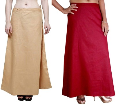 Guddan GD-1111-Beige-Maroon Pure Cotton Petticoat(Free)