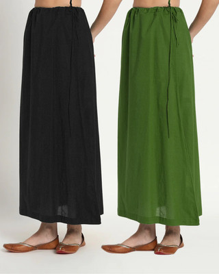 Lootnixx SP_Black & Greening Spring petticoat Combo For women M Pure Cotton Petticoat(M)