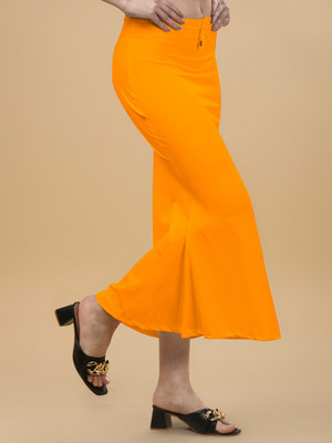 house of common Fishcut Saree Shapewear Mustard Lycra Bland Petticoat Lycra Blend Petticoat(3XL)