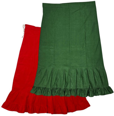 Belizs Red & Forest Green Combo Pure Cotton Petticoat(XL)