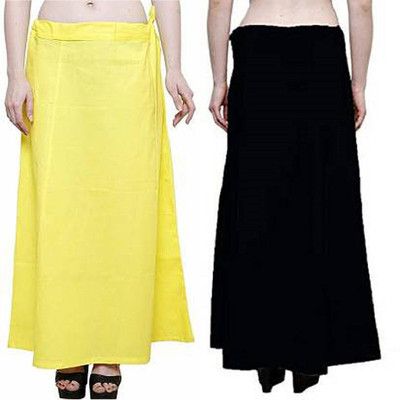 Gugaliya YELLOW-BLACK Pure Cotton Petticoat(Medium)